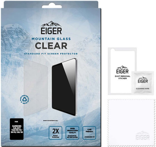 Eiger Gehärtetes Glas Galaxy Tab S7 S8 S9 S9 Fe S10 Fe S11 Stoßfest Transparent