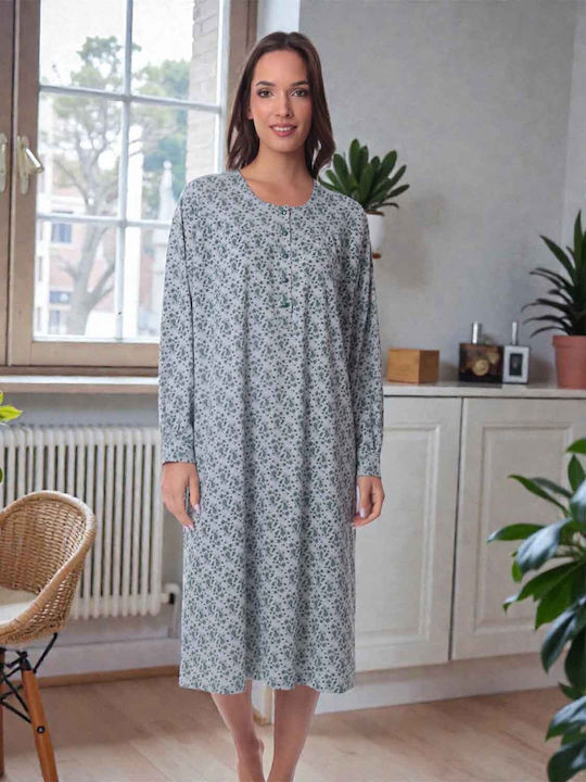 Lydia Creations Winter Damen Nachthemd Green