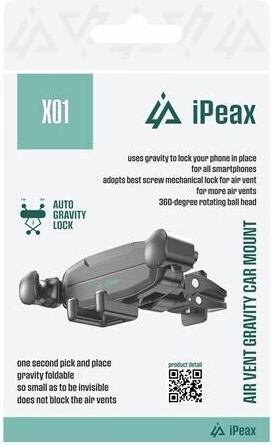 iPEAX Car Mobile Mount with Adjustable Hooks Black