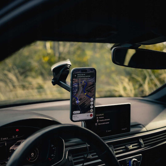 Spacecase Auto Handyhalterung mit Magnet und Kabelloses Laden MagSafe Schwarz