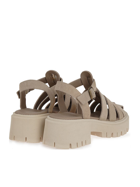 Γυναικεία Σανδάλια Flatforms Μπεζ