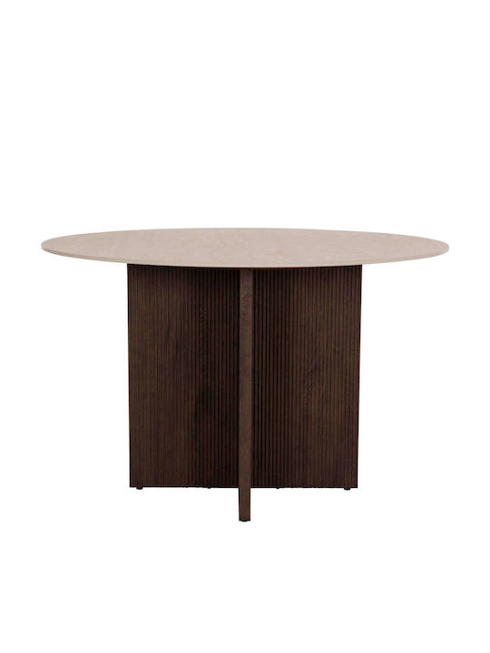 Masa Rotundă Pentru Sala De Mese Cu Suprafață Din Ceramică Ceramica Travertin 120x120x76cm