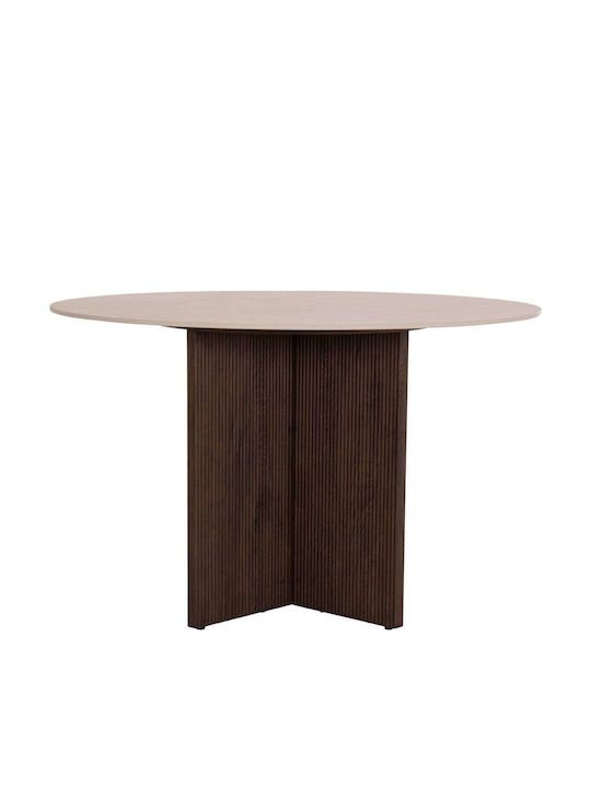 Masa Rotundă Pentru Sala De Mese Cu Suprafață Din Ceramică Ceramica Travertin 120x120x76cm
