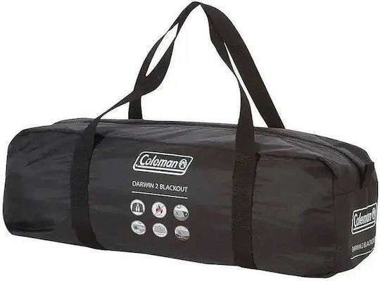 Coleman Darwin 2 BlackOut Camping Tent A-Frame Green for 2 People Waterproof 260x140x100cm