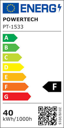 Powertech Τετράγωνο LED Panel 40W με Φυσικό Λευκό Φως 4000K 59.5x59.5εκ.