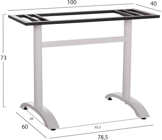 Freebox Stand de masă din Aluminiu cu Regulator Alb 100x60x73cm