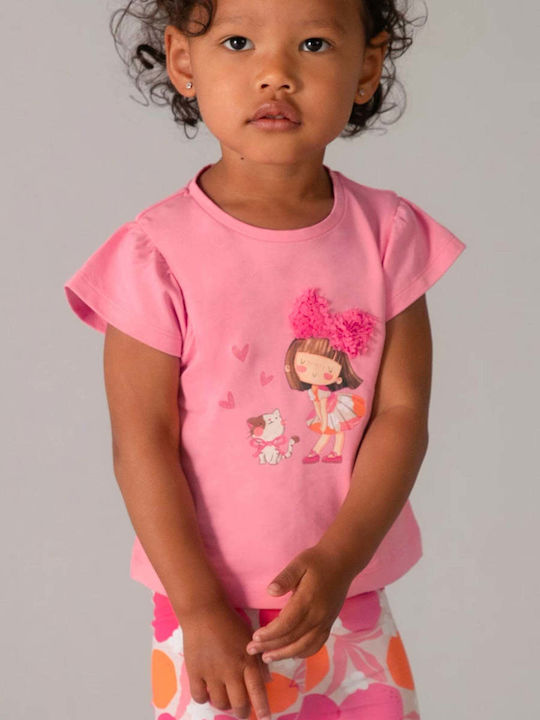 Kinder-Set mit Leggings Sommer 2Stück Geranium