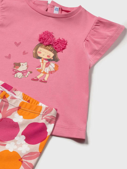Kinder-Set mit Leggings Sommer 2Stück Geranium