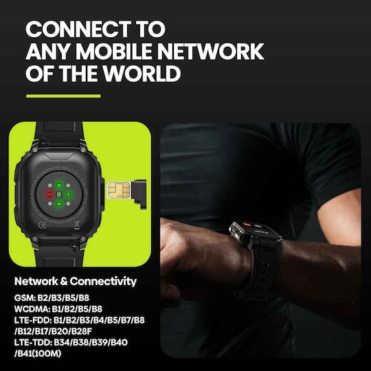 Zeblaze Thor SQ Smartwatch mit Pulsmesser (Schwarz)