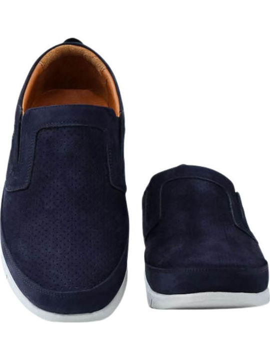 Ανατομικά Δερμάτινα Ανδρικά Slip-On Μπλε