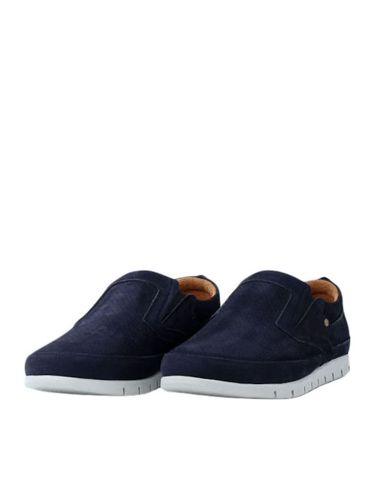 Ανατομικά Δερμάτινα Ανδρικά Slip-On Μπλε