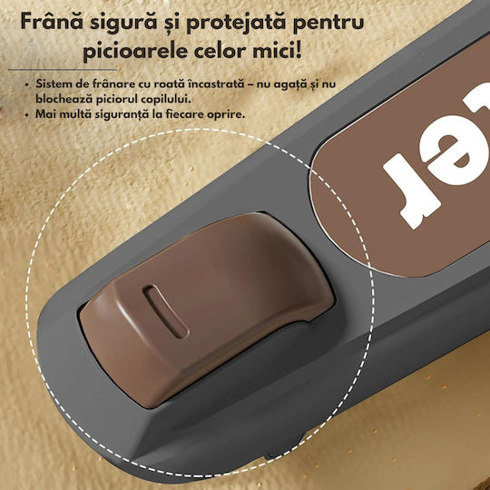 Qova Scuter Copii Pliabil 3 Roți Cu Iluminare LED Pentru 3+ Ani Negru
