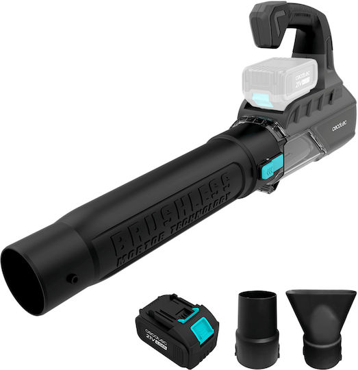 Cecotec AirForce 4000 Bazooka Handheld Leaf Blower 21V with 1 Battery 4Ah & Maximum Air Speed 200km/h