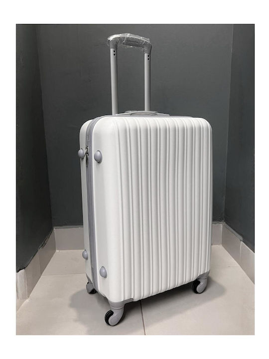 Valiză Mare De Călătorie Dură Albă Cu 4 Roți Înălțime 72 Cm