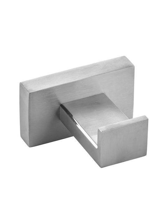 Bronze Art Single Wall-Mounted Bathroom Hook Inox Silver