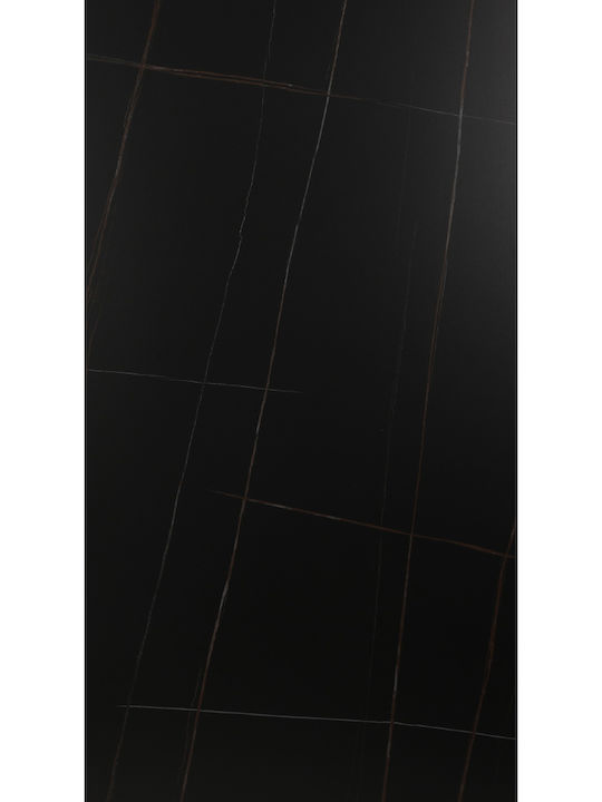 Volcano Tisch Küche mit Steinoberfläche Black Velvet-Black Metal 90x90x75cm
