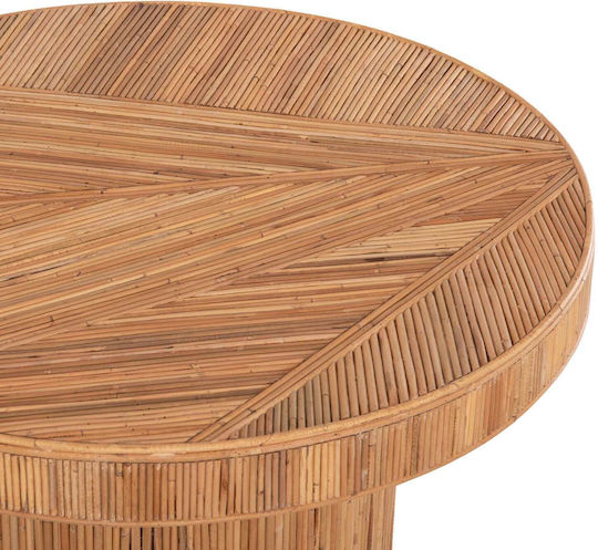 Τραπέζι Τραπεζαρίας Rattan Φυσικό χρώμα 120x120x76εκ.
