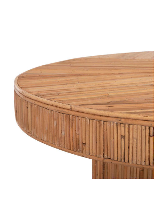 Τραπέζι Τραπεζαρίας Rattan Φυσικό χρώμα 120x120x76εκ.