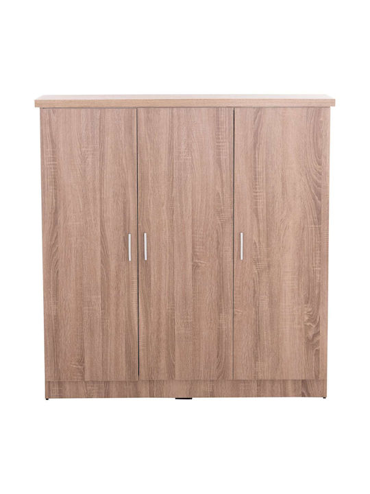 Triple Door Wardrobe Shelves Sonama Oak 116x40x123cm
