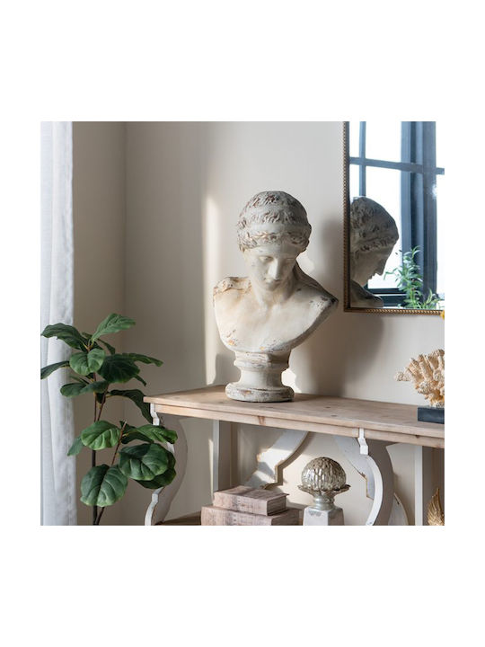Artekko Statue Διακοσμητική Προτομή Μαγνήσιο Λευκή Πατίνα 43x34x66 Cm