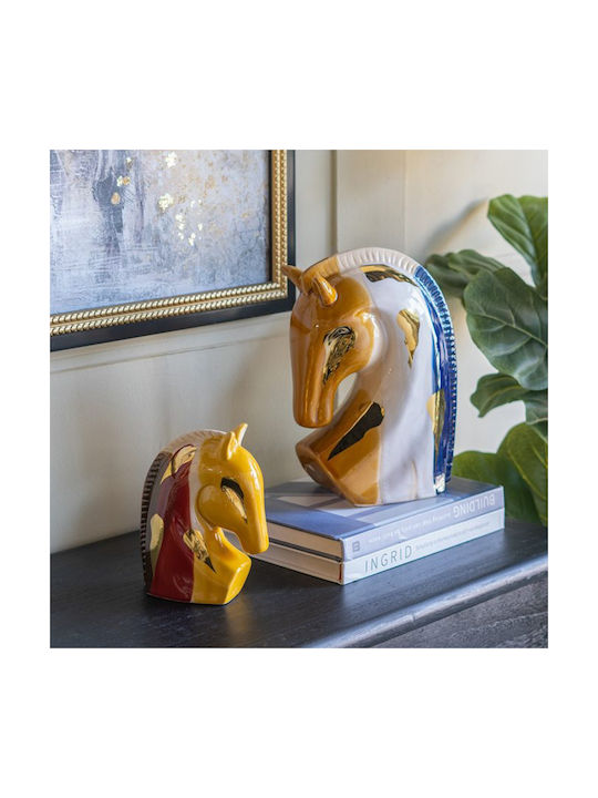 Artekko Ekko Decorative Ceramic Horse Multicolored 18.2x10.3x27 Cm