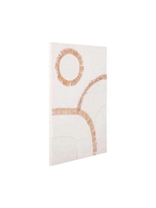 Rectangular Painting Fb94531 MDF Off-White Color - Beige Decoration 80x4.5 Thickness X120cm