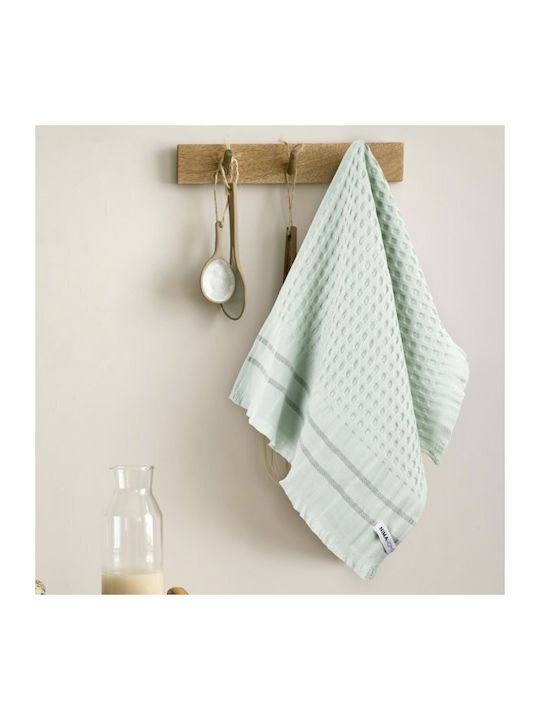 Nima Waffle Towel from 100% Cotton in Green Color 40x60cm