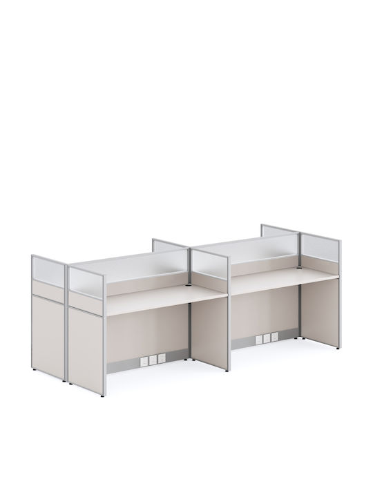 Schreibtisch Newline Holz cream 249x123x110cm