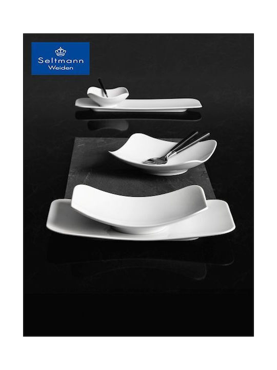 Espiel Coup Fine Dining Купа за сервиране Квадрат от порцелан Бял 13x13бр