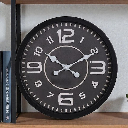 Wall Clock Plastic Black 40.2x4.5cm