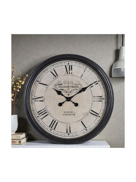 Wall Clock Plastic Antique Brown Beige 58x8x58cm 813-30039 Estheti