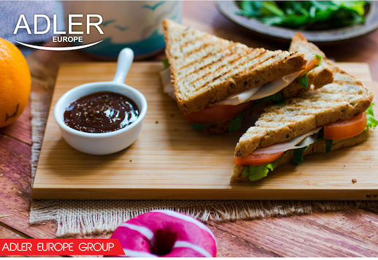 Adler Sandwich Maker pentru for 2 Sandwiches Sandvișuri 750W Inox