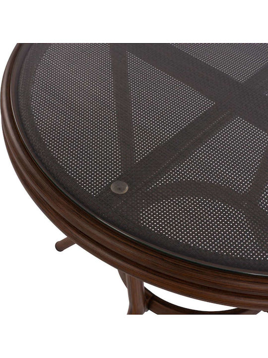 Sitting Room Outdoor Free Standing Table with Glass Surface and Aluminum Frame Coffee With Glass 70x70x76cm