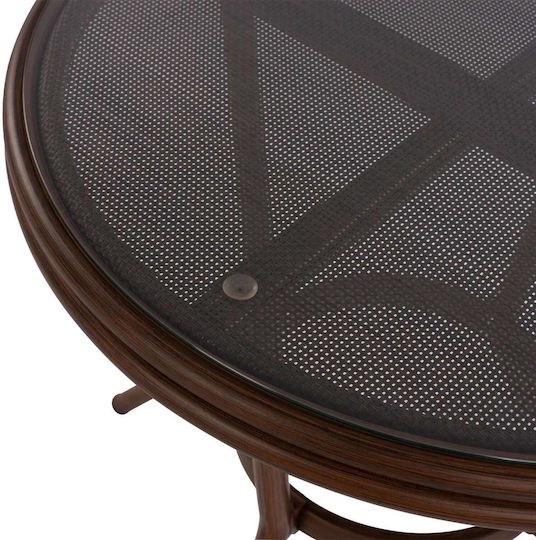 Sitting Room Outdoor Free Standing Table with Glass Surface and Aluminum Frame Coffee With Glass 70x70x76cm