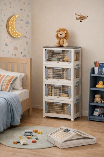 Vesta Plastic Drawer Unit 4 Tiers White 52.5x36x112.5cm
