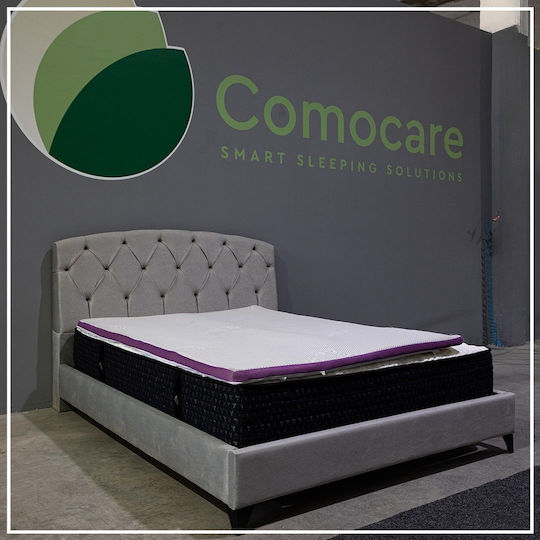 Klikareto Mattress Topper Lavander Double Memory Foam with Removable Cover & Elastic Straps 150x200x4cm