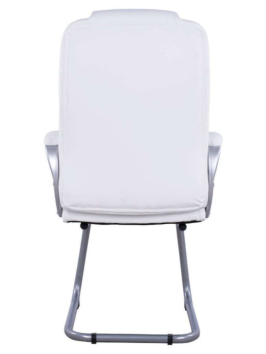 Πολυθρόνα Επισκέπτη με Μπράτσα Λευκή 63x67x112cm