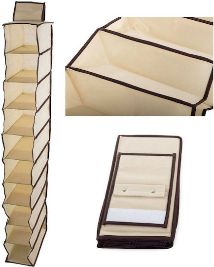 Fabric Hanging Storage Case For Clothes in Beige Color 1pcs