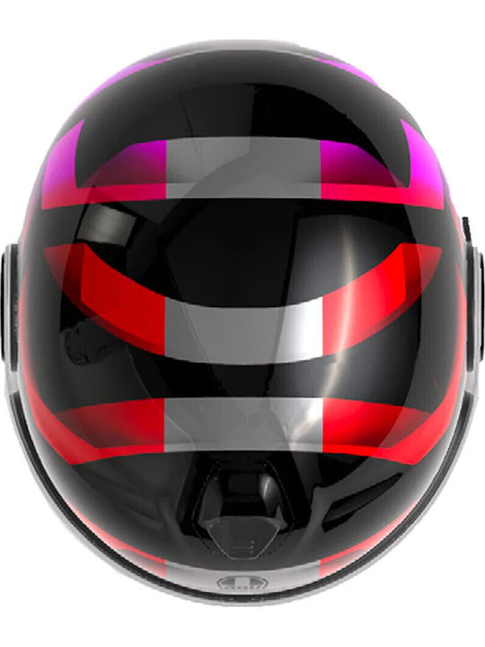 AGV Eteres Camogli Black/Red/Purple Motorcycle Helmet Jet ECE 22.06 1350gr with Sunvisor