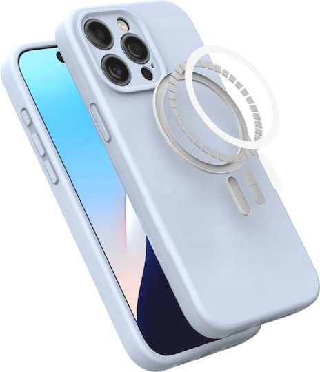 Spacecase Silicone Umschlag Rückseite Silikon Hellblau (iPhone 15 Pro)