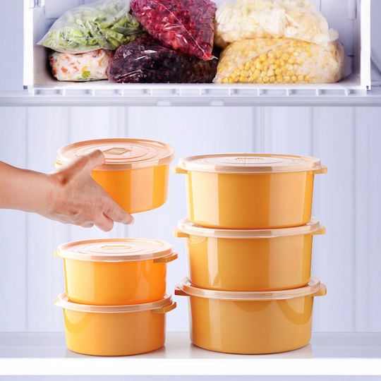 Set of Plastic Lunch Boxes Orange 12 Pieces