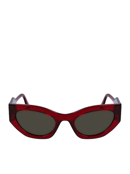 Karl Lagerfeld Damen Sonnenbrille mit Rot Gestell und Rot Linse