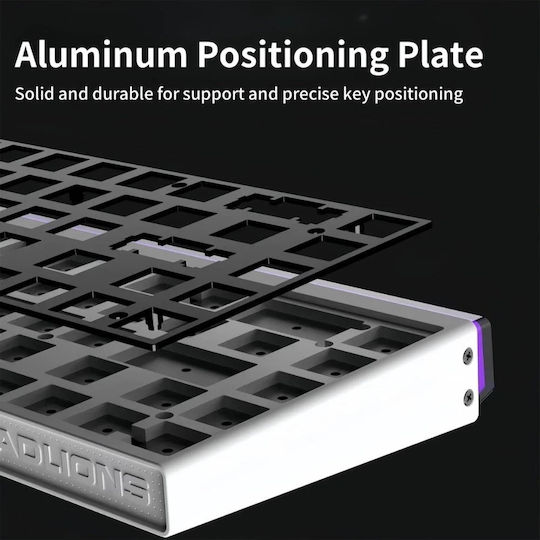 Madlions Professional Gaming Μηχανικό Πληκτρολόγιο 65% με Magnetic διακόπτες και RGB φωτισμό (Αγγλικό US) Λευκό