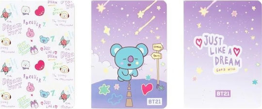 Line Friends Σετ 3 Σημειωματάρια A6 Bullet 32 Φύλλων Ριγέ