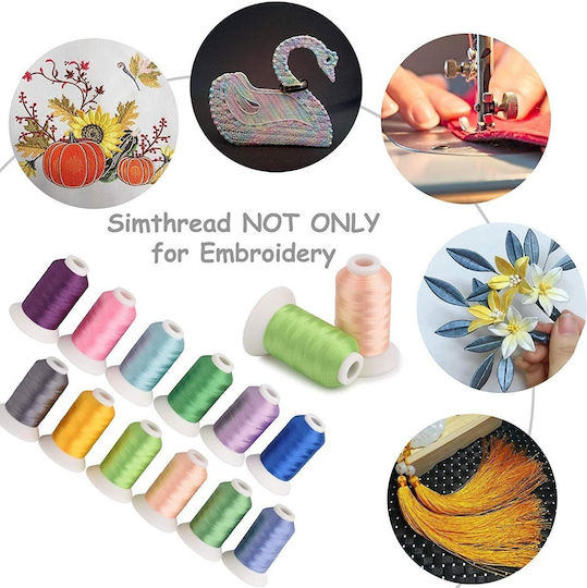 Embroidery Thread Kit 40 Spools 1000m Multicolor