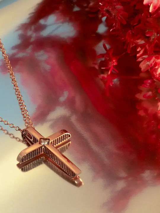 Women's Rose Gold Cross 14K with Chain