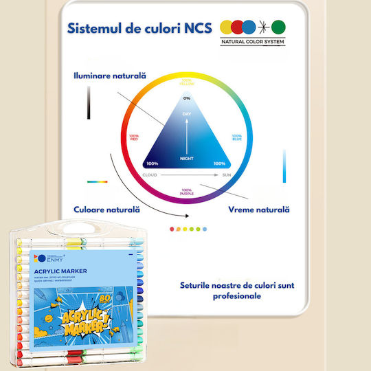 Inco Μαρκαδόροι Ζωγραφικής Επαγγελματικοί Σετ 80 χρώματα