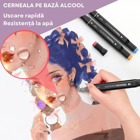 Qova Markere de Desen 6mm Set 80buc