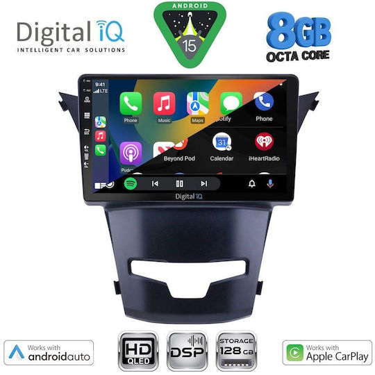 Digital IQ Car Audio System for Ssangyong Korando 2014-2019 (Bluetooth/USB/AUX/WiFi/GPS/Apple-Carplay/Android-Auto) with Touch Screen 9"