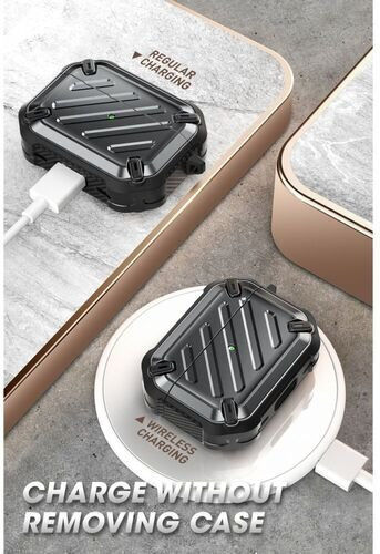Supcase Unicorn Beetle Pro Case Plastic with Hook in Black color for Apple AirPods Pro 2